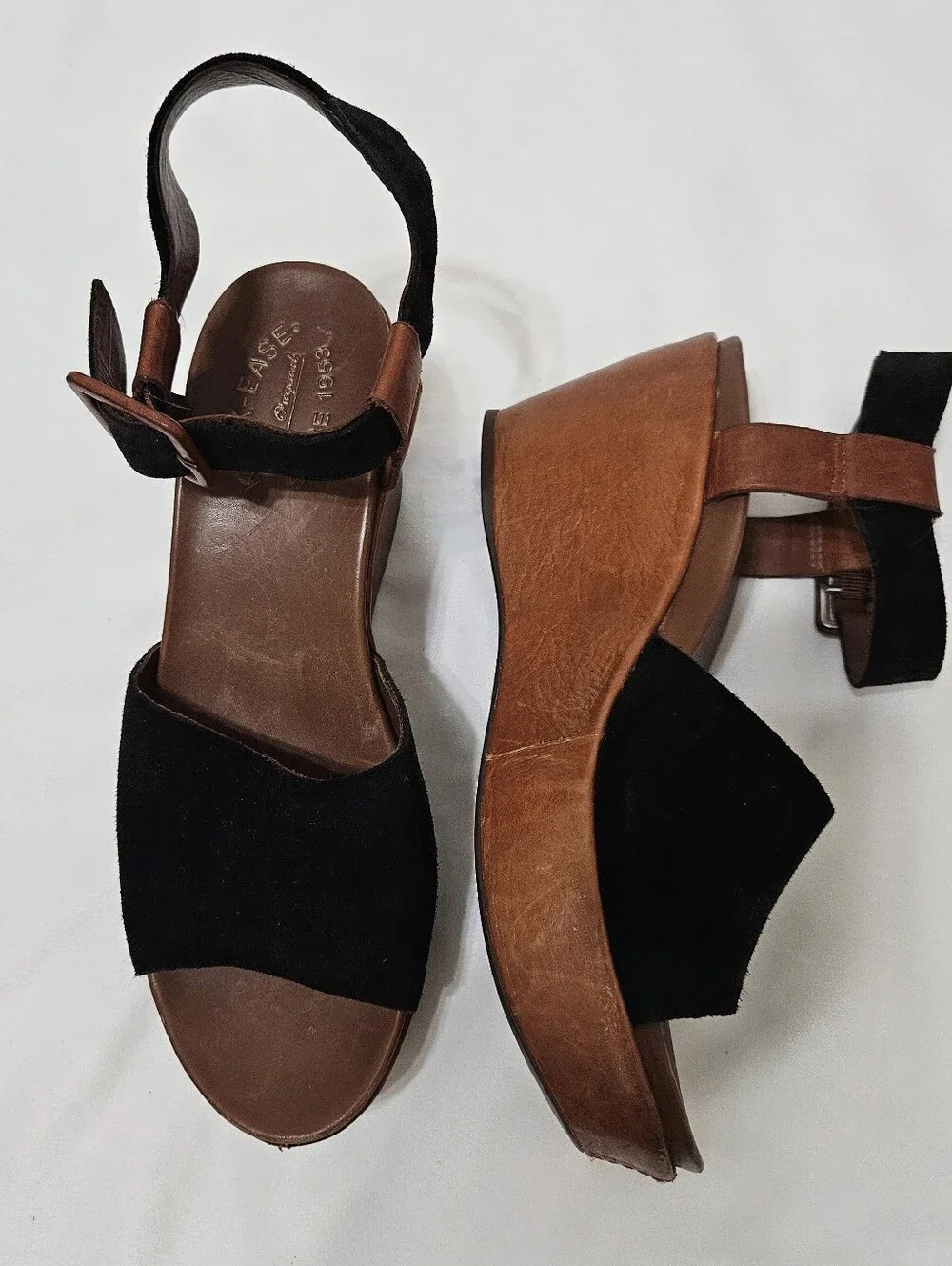 Kork Ease Kiern Classic Brown Leather Platform Wedge Strappy Sandal Sz 9M *Read*